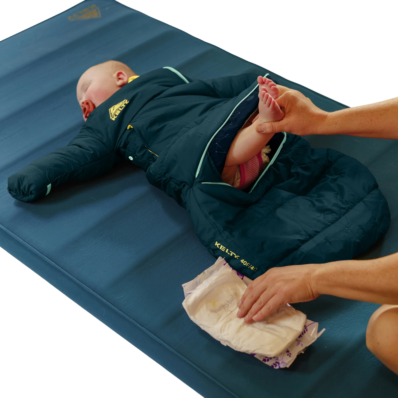 Space Cadet 30 Infant, Kelty Space Cadet 30 in Mediterranean with baby on mat