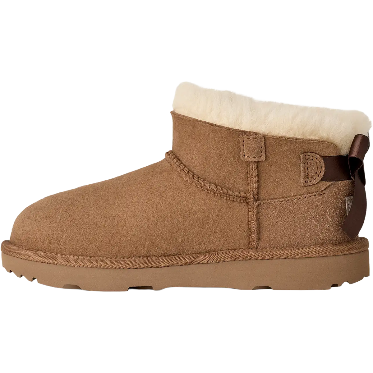 UGG Youth Ultra Mini Bailey Bow II in Chestnut left facing