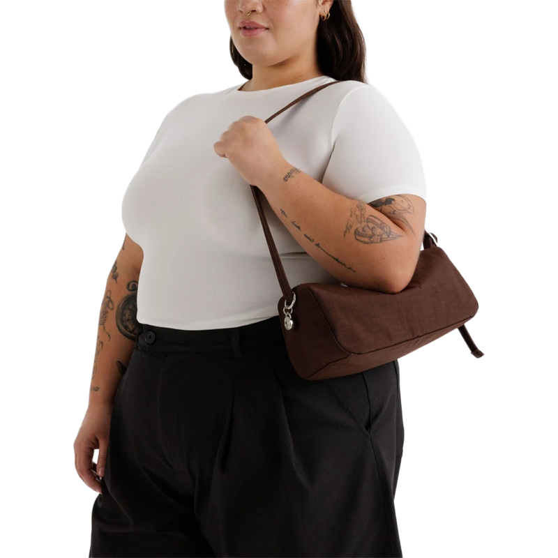 Nylon Loaf Bag, Baggu Nylon Loaf Bag in Coffee on model