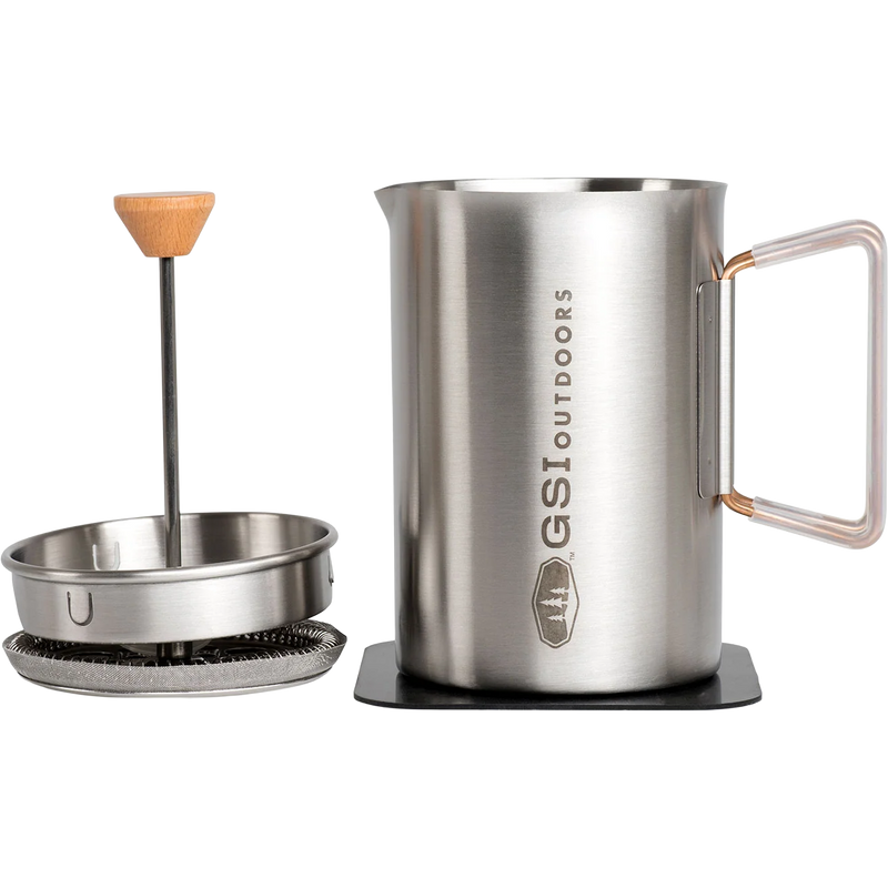 Glacier 40 Oz Stovetop Javapress, GSI Outdoors Glacier 40 Oz Stovetop Javapress press and cup