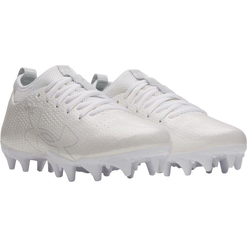 Youth Blur Select Jr, Under Armour Youth Blur Select Jr in 100-White/White/Halo Grey pair right front