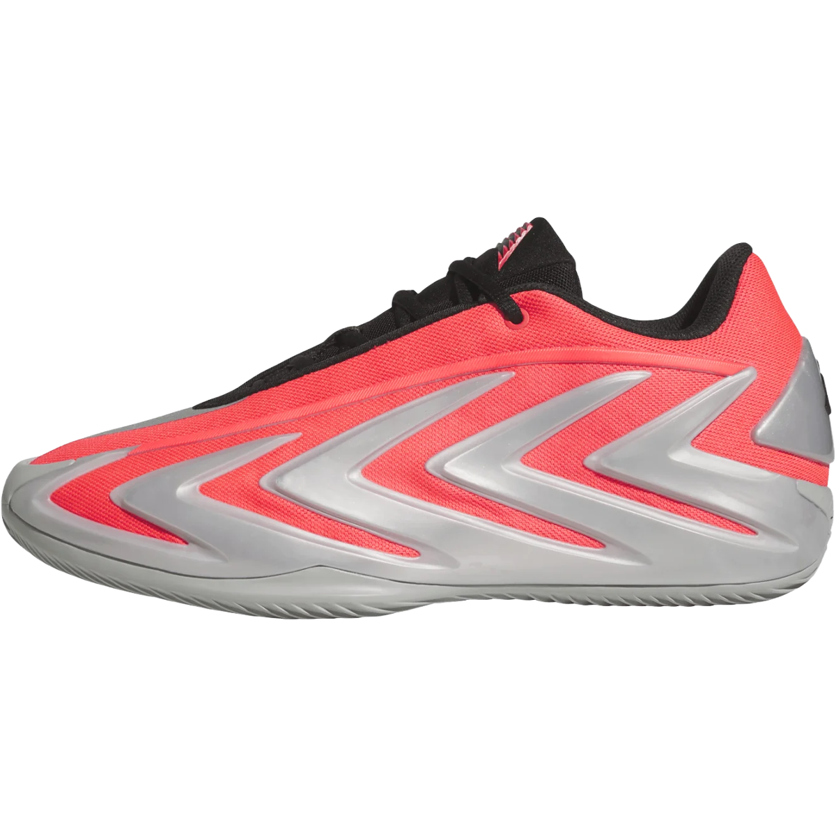 Adidas Anthony Edwards 3 in Lucid Red Silver and metallic left facing