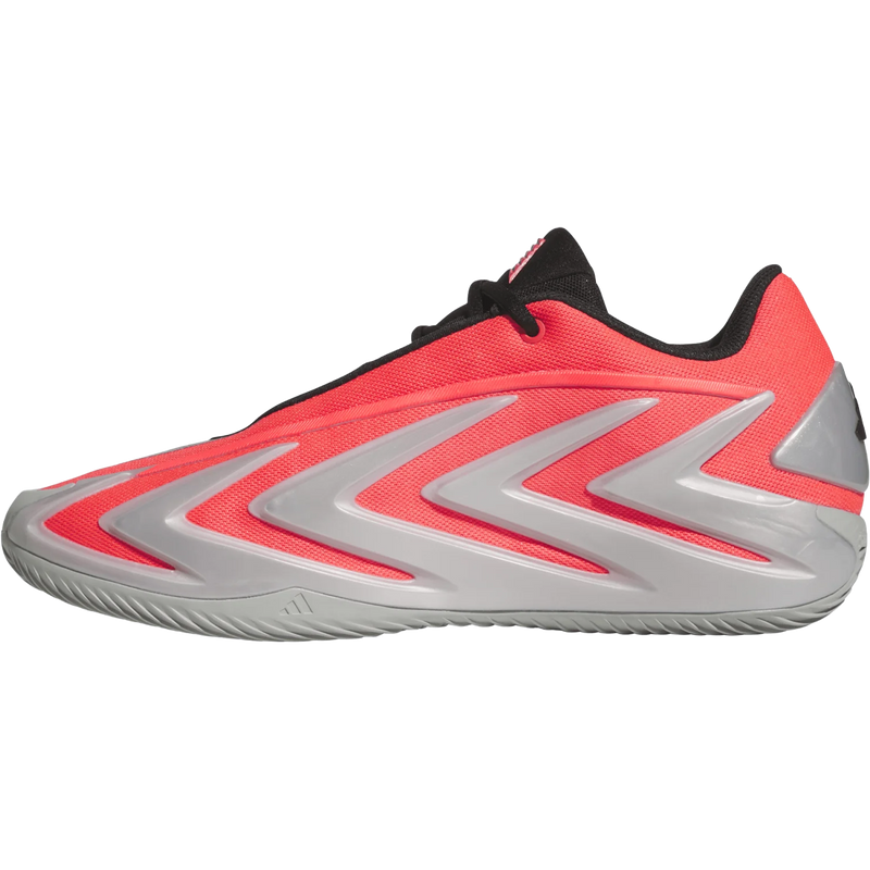 Adidas Anthony Edwards 3 in Lucid Red Silver and metallic left facing