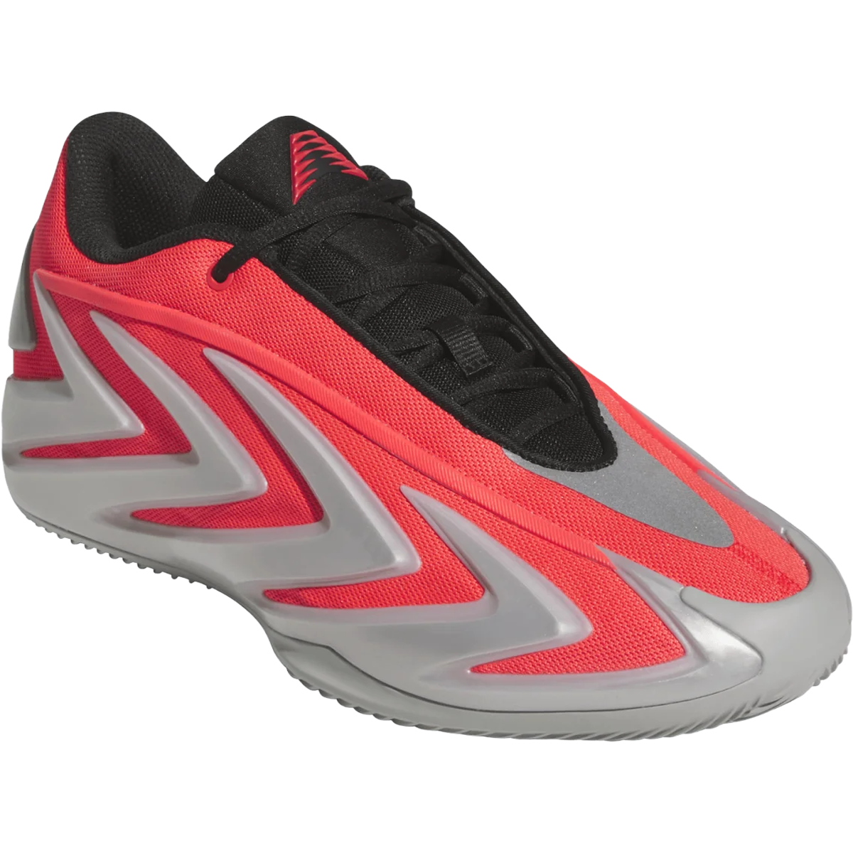 Adidas Anthony Edwards 3 in Lucid Red Silver and metallic angled toe detail