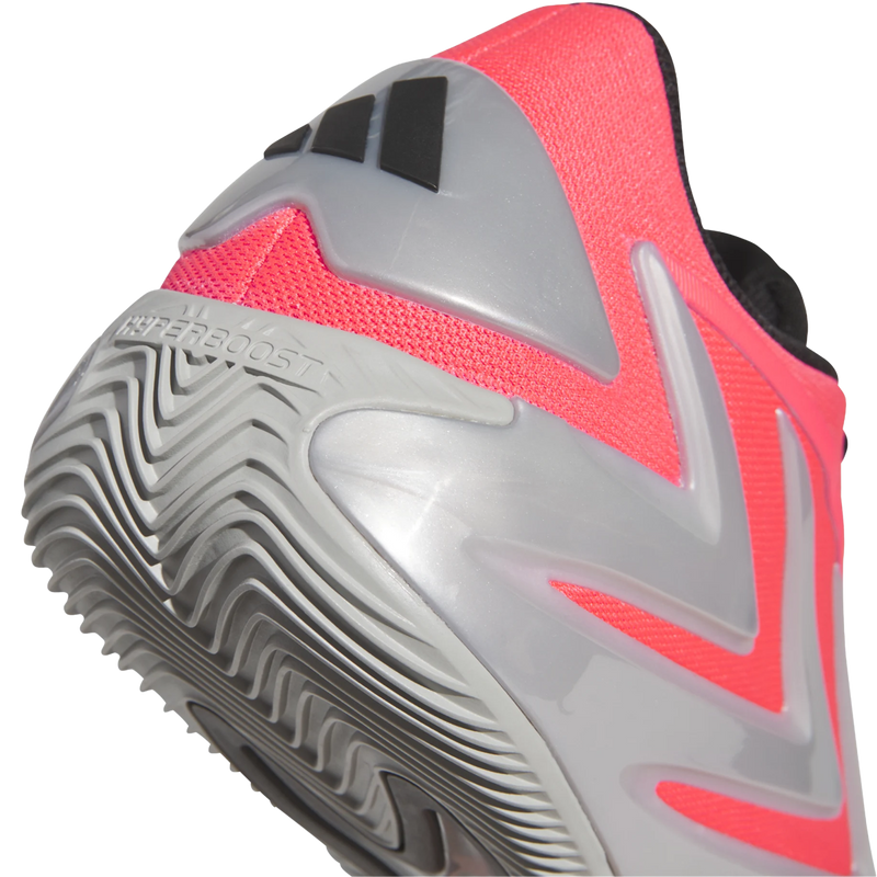 Adidas Anthony Edwards 3 in Lucid Red Silver and metallic heel detail
