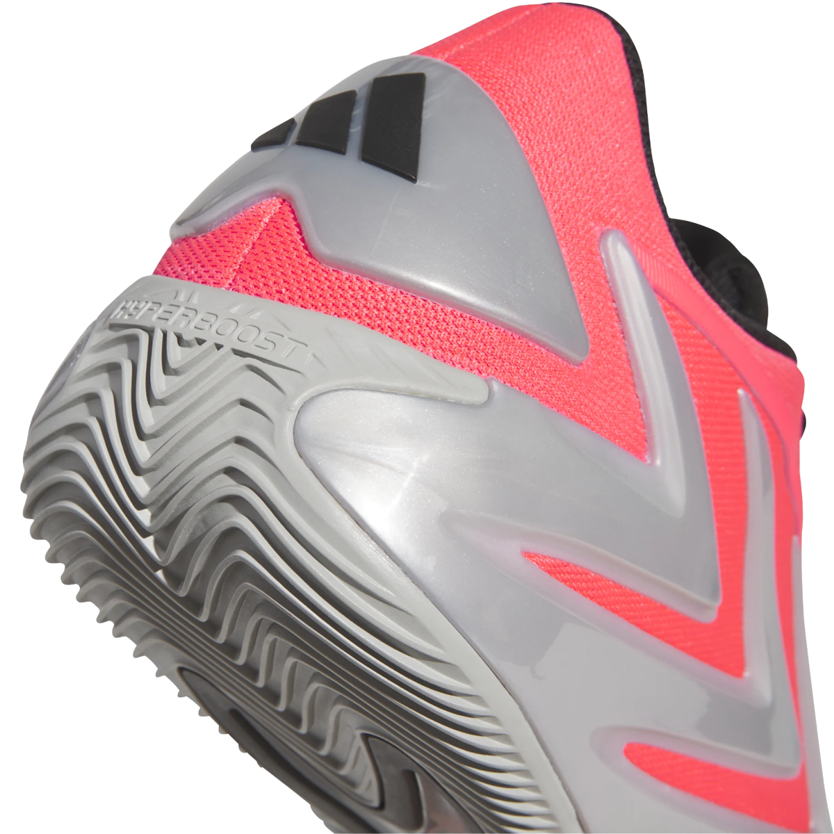 Adidas Anthony Edwards 3 in Lucid Red Silver and metallic heel detail