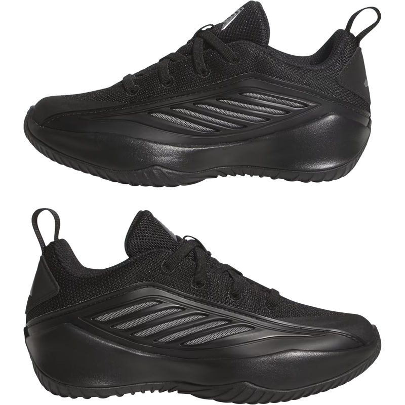 Youth Anthony Edwards Believe That 1 'OG TWolves' Preschool, Adidas Youth Anthony Edwards Believe That 1 'OG TWolves' PS in Core Black Iron Metallic lateral view side by side