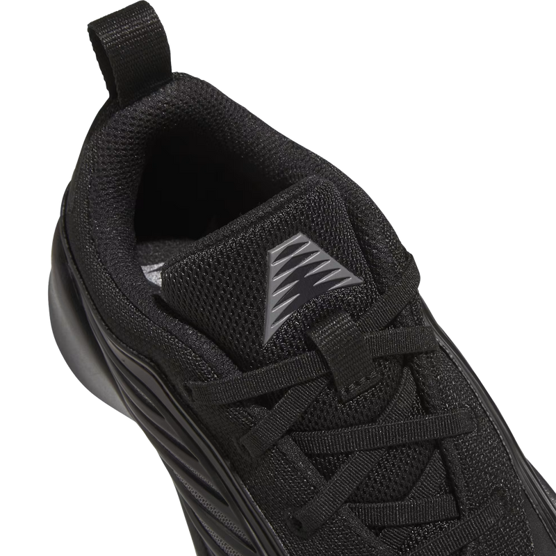 Youth Anthony Edwards Believe That 1 'OG TWolves' Preschool, Adidas Youth Anthony Edwards Believe That 1 'OG TWolves' PS in Core Black Iron Metallic top view with lace detail