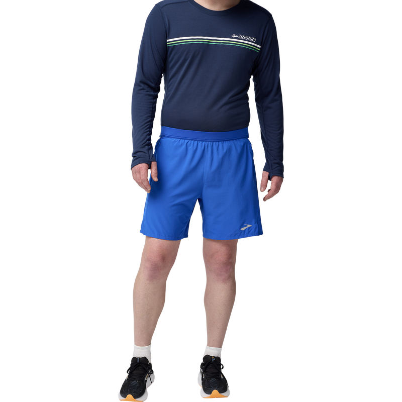 Men's Journey 7" Short, Brooks Men's Journey 7" Short in Neo Blue front