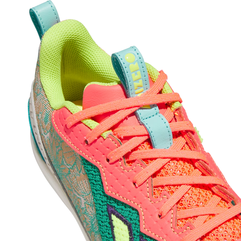 Men's Adizero Electric 3.0 TPU 'Somos', Adidas Men's Adizero Electric 3.0 TPU 'Somos' in Crystal Linen Flash Aqua Solar Turbo tongue detail