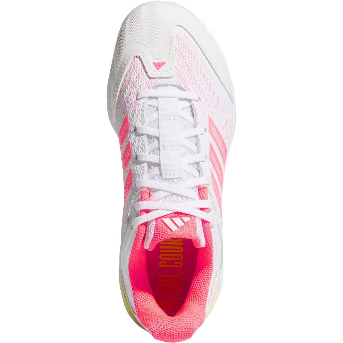 Adidas Women's Adizero Instinct 3.0 TPU in Cloud White Solar Turbo Solar Lemon top view