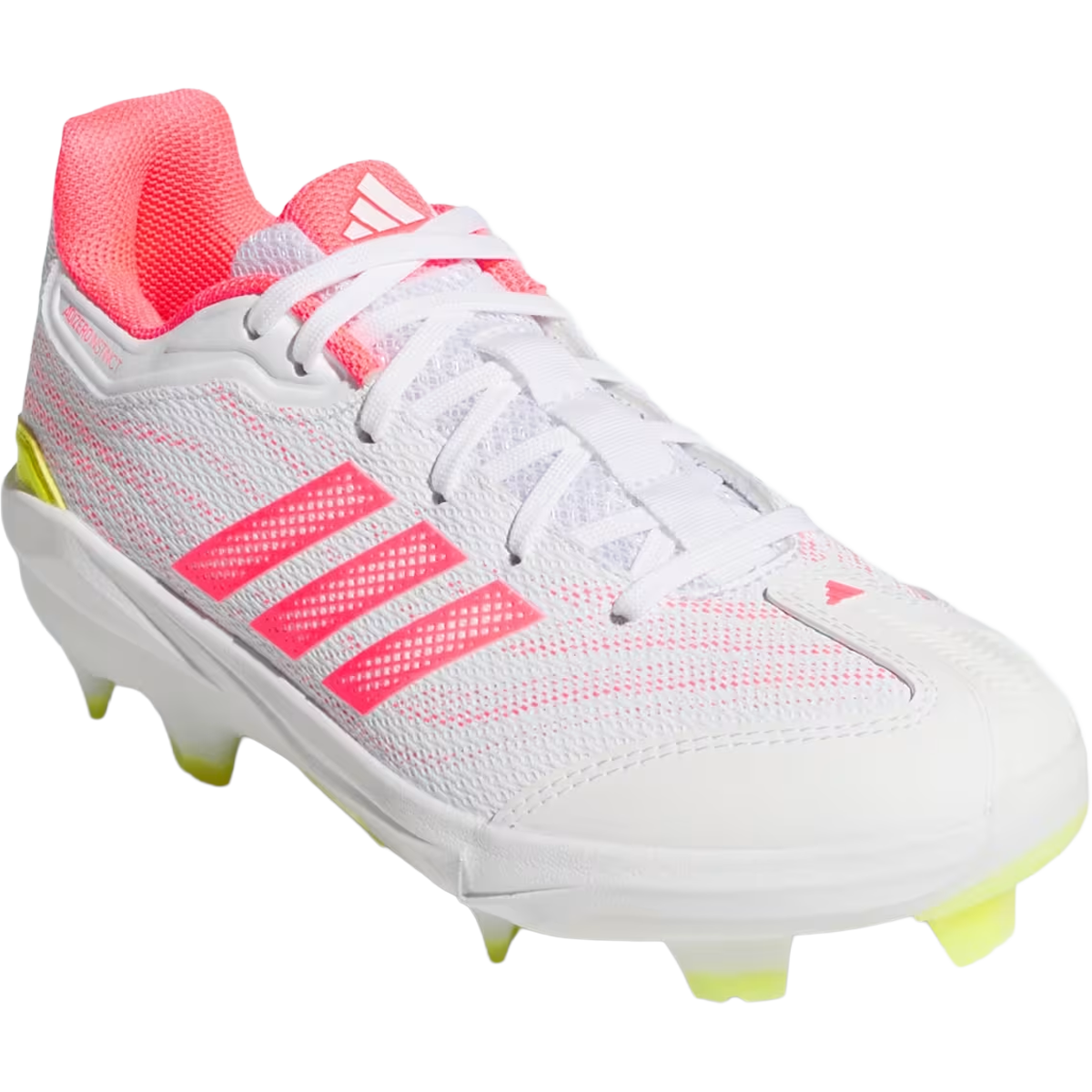 Adidas Women's Adizero Instinct 3.0 TPU in Cloud White Solar Turbo Solar Lemon angled