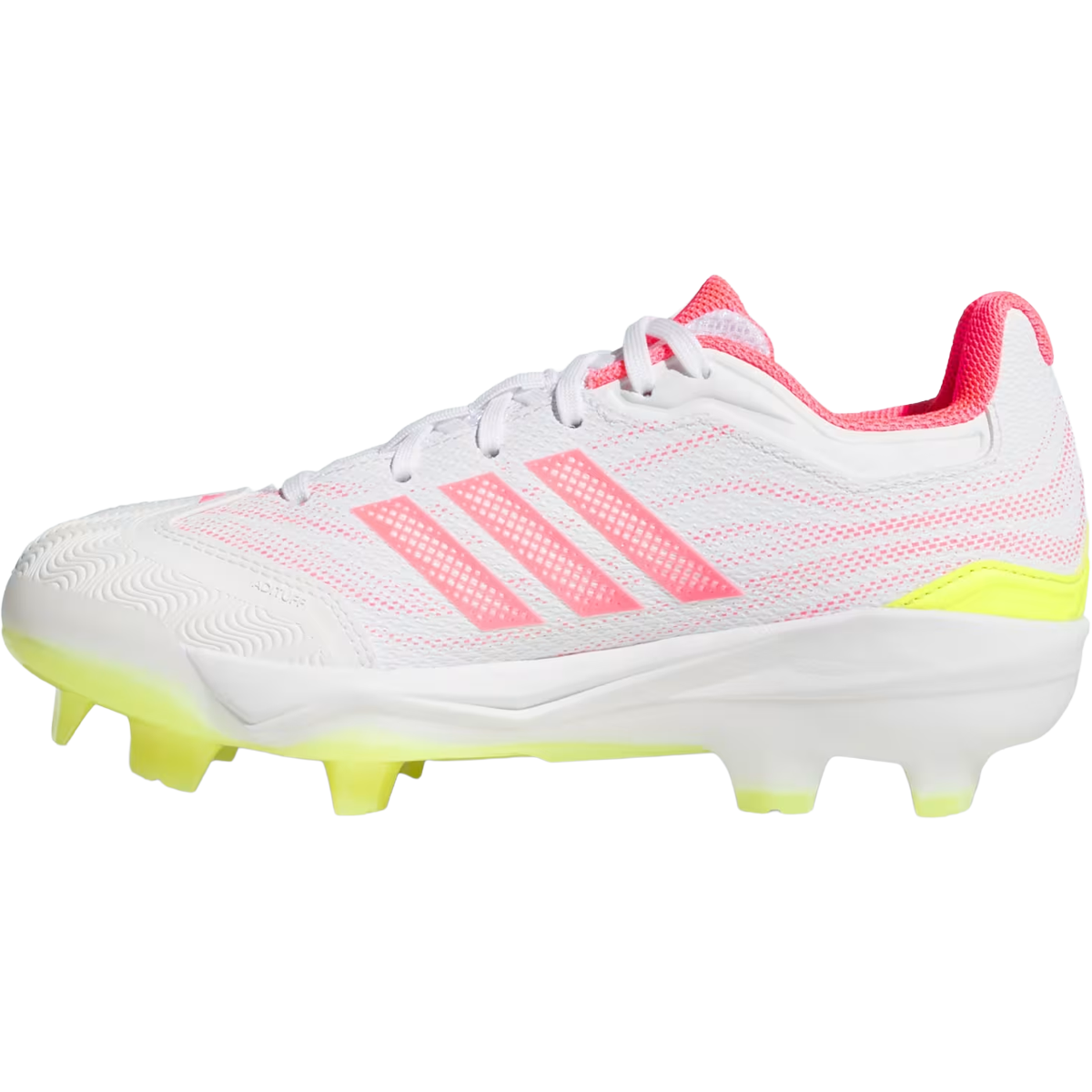 Adidas Women's Adizero Instinct 3.0 TPU in Cloud White Solar Turbo Solar Lemon left facing