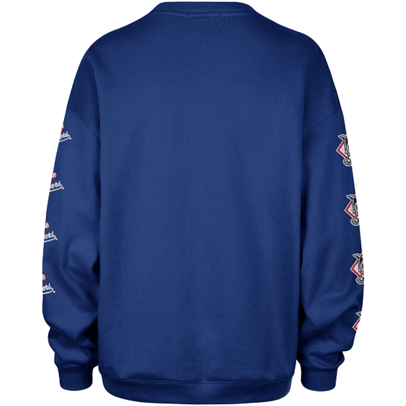 Women's Dodgers Go Big Oversized Crew, 47 Brand Women's Dodgers Go Big Oversized Crew in Royal back view