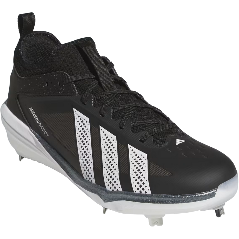 Adizero Impact 3.0 Metal, Adidas Adizero Impact 3.0 Metal in Core Back Cloud White angled view