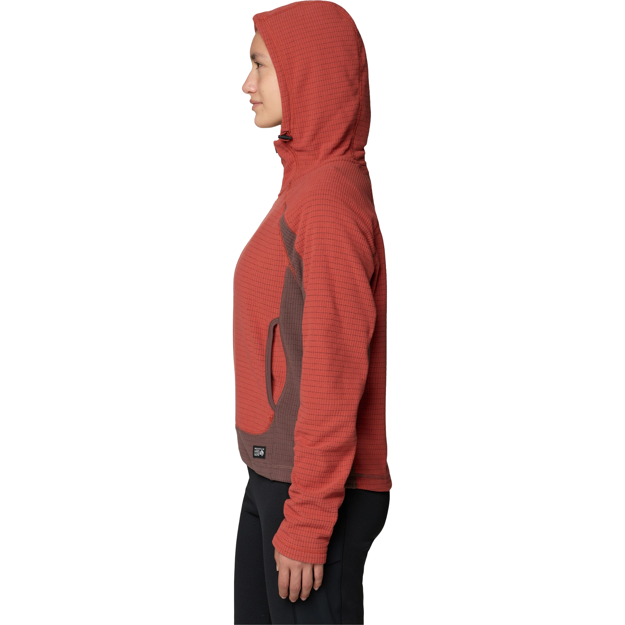 Mountain Hardwear Women's Summit Grid 1/2 Zip Hoody side hood on