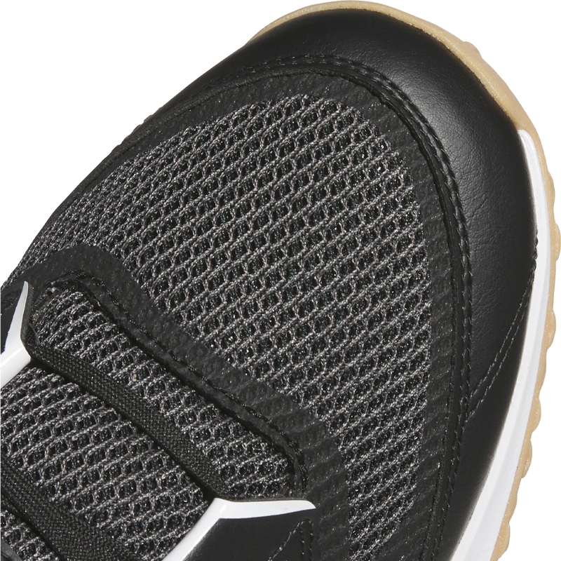 Adidas Youth Adizero DGT Turf in Core Black Cloud White toe mesh detail