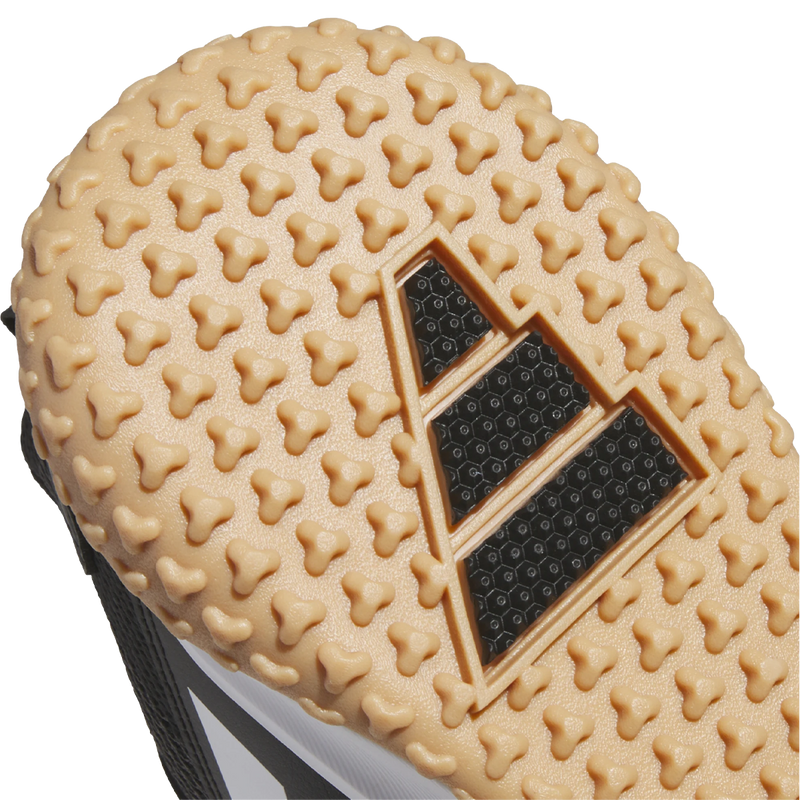 Adidas Youth Adizero DGT Turf in Core Black Cloud White bottom traction detail