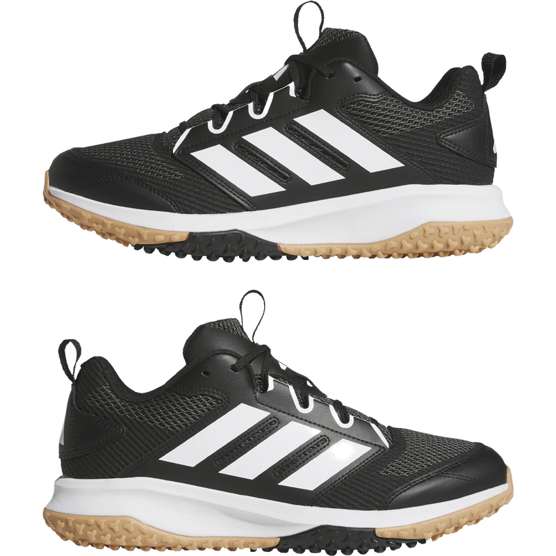 Adidas Youth Adizero DGT Turf in Core Black Cloud White side by side lateral left and right facing