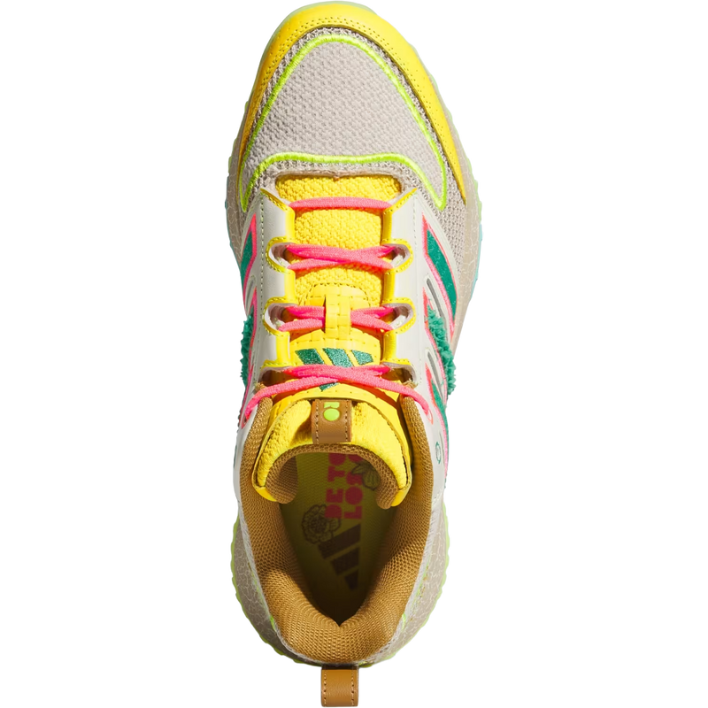Youth Adizero DGT Turf 'Somos', Adidas Youth Adizero DGT Turf 'Somos' in Crystal Linen Solar Slime top view