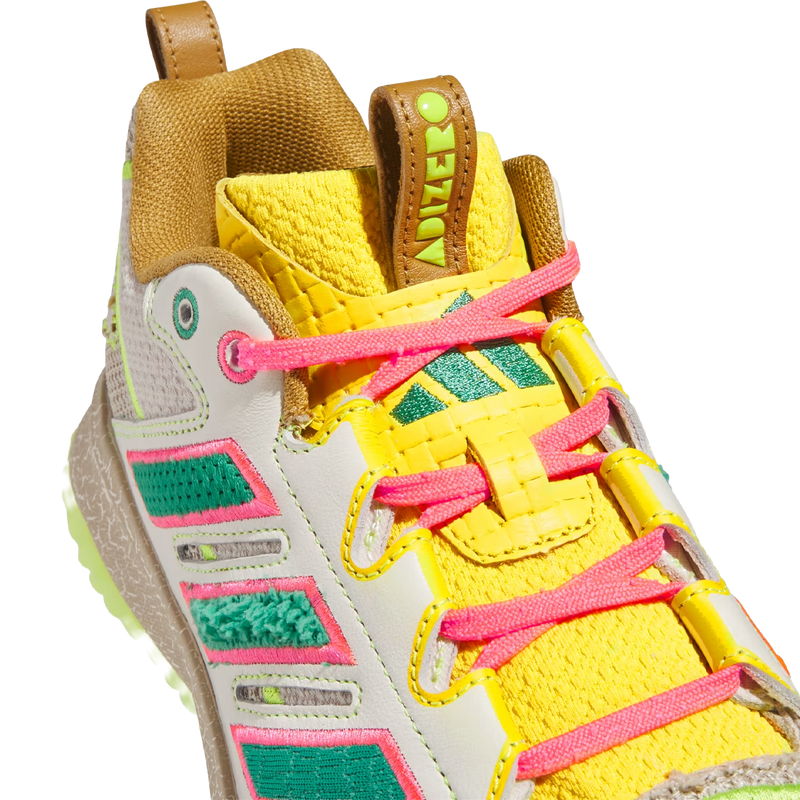 Youth Adizero DGT Turf 'Somos', Adidas Youth Adizero DGT Turf 'Somos' in Crystal Linen Solar Slime tongue detail