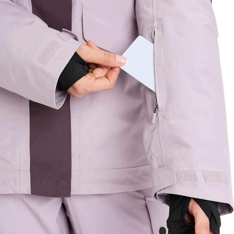 Women's Gore-Tex Stormday Jacket, Roxy Women's Gore-Tex Stormday Jacket in Nirvana pass holder pocket detail