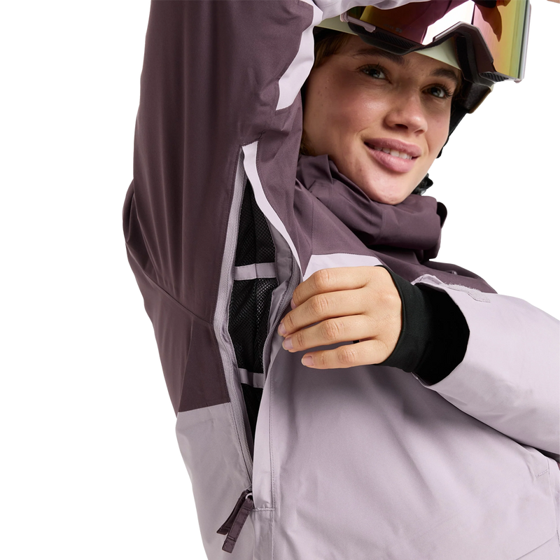 Women's Gore-Tex Stormday Jacket, Roxy Women's Gore-Tex Stormday Jacket in Nirvana underarm vent
