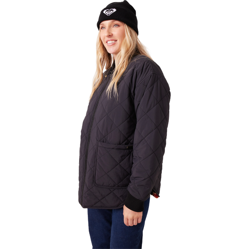 Women's Aurora Quilted Bomber, Roxy Women's Aurora Quilted Bomber sleeve