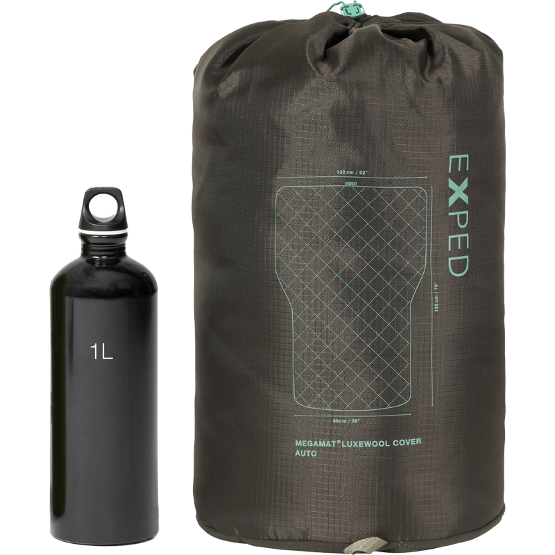 MegaMat LuxeWool Cover Auto, Exped Megamat LuxeWool Cover Auto stowed size