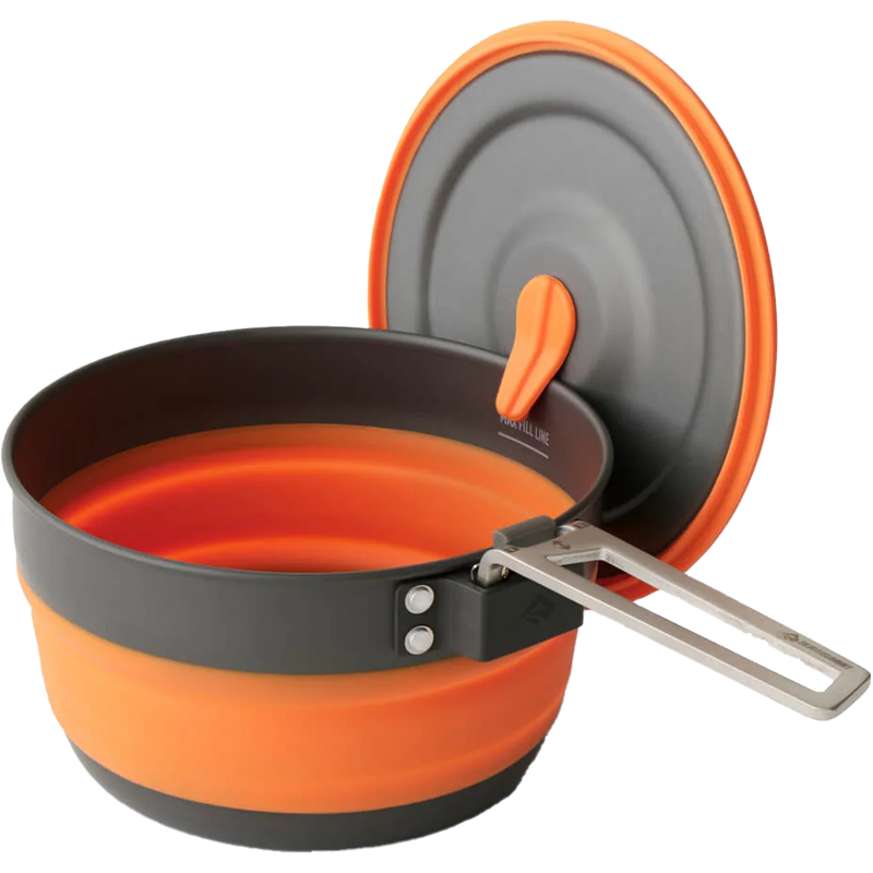 Frontier UL Collapsible Pot 1L, Sea to Summit Frontier UL Collapsible Pot 1L lid on lip