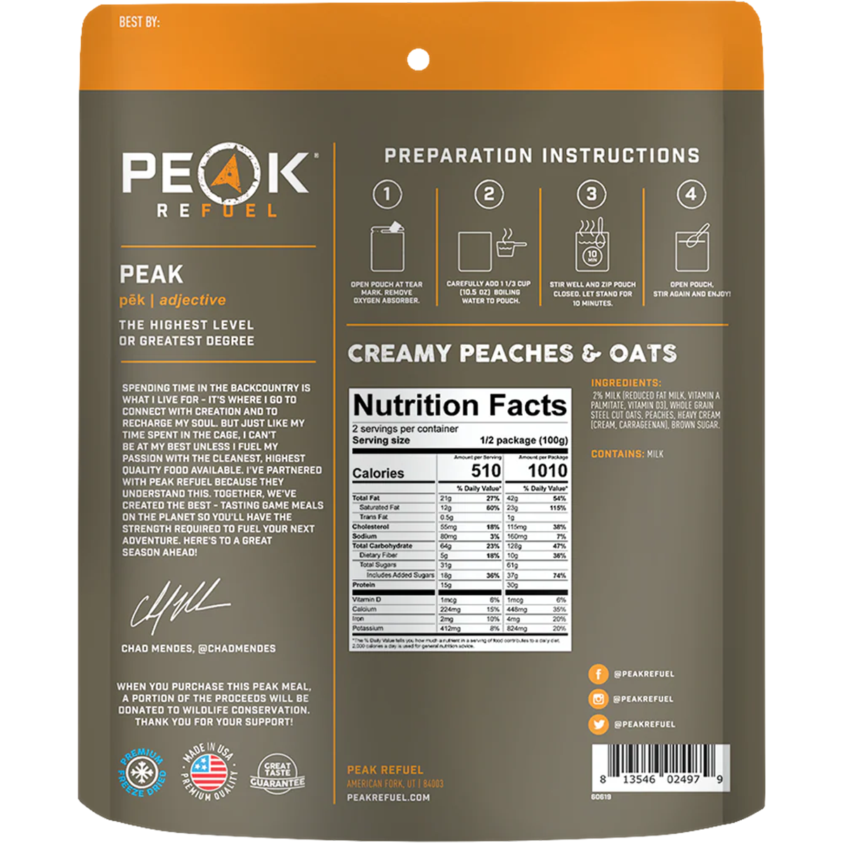Creamy Peaches and Oats (2 Servings) alternate view