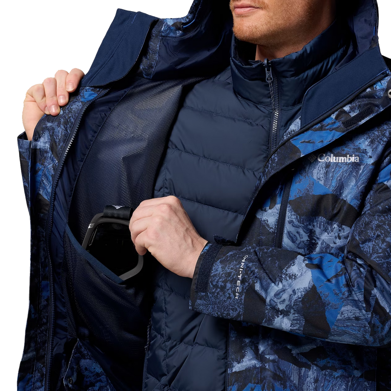 Men's Whirlibird V Printed Interchange Jacket, Columbia Men's Whirlibird V Printed Interchange Jacket inner goggle pocket