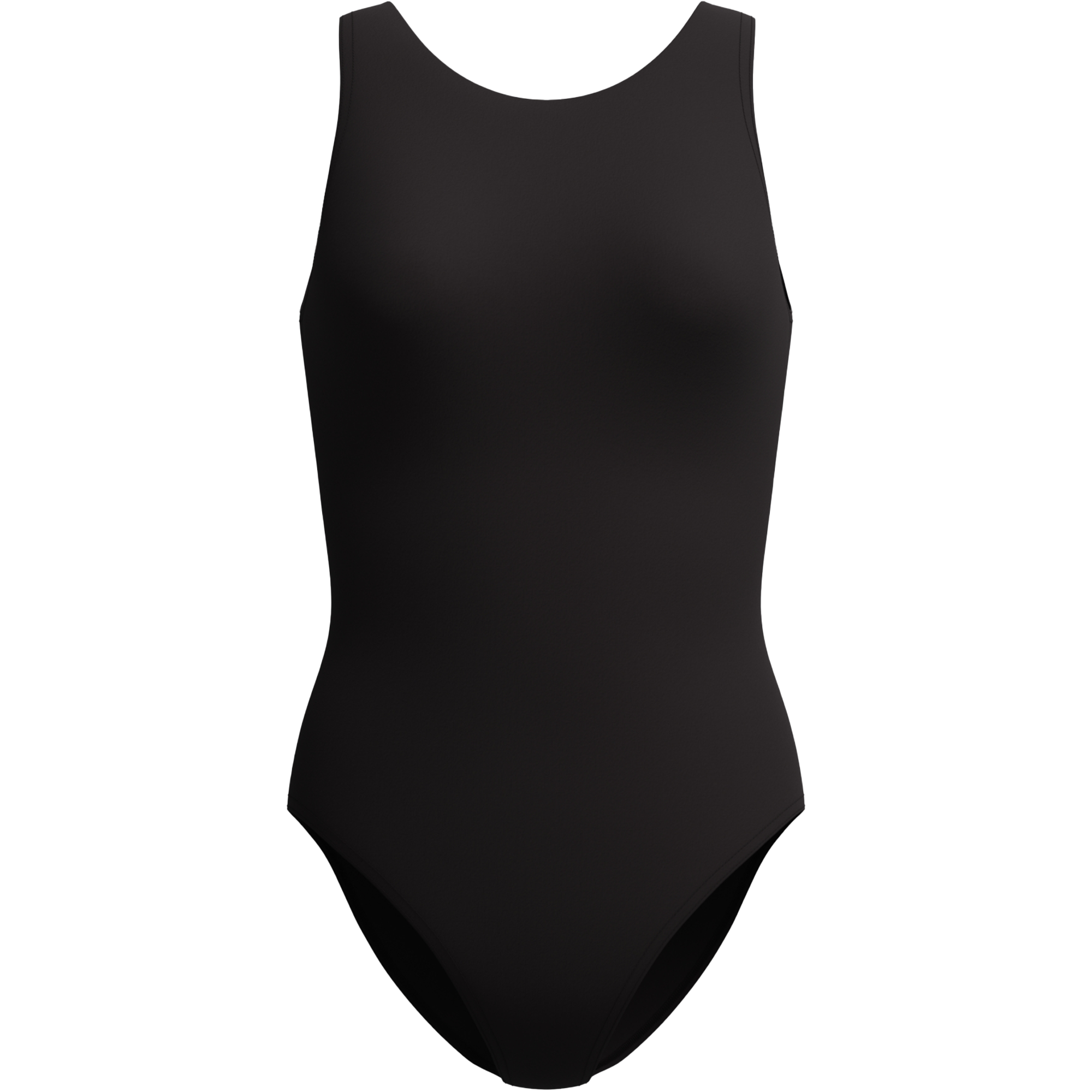 Women's Solid High Neck U Back One Piece alternate view