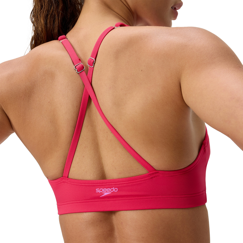 Women's Solid High Neck Bikini Top, Speedo Women's Solid High Neck Bikini Top Straps