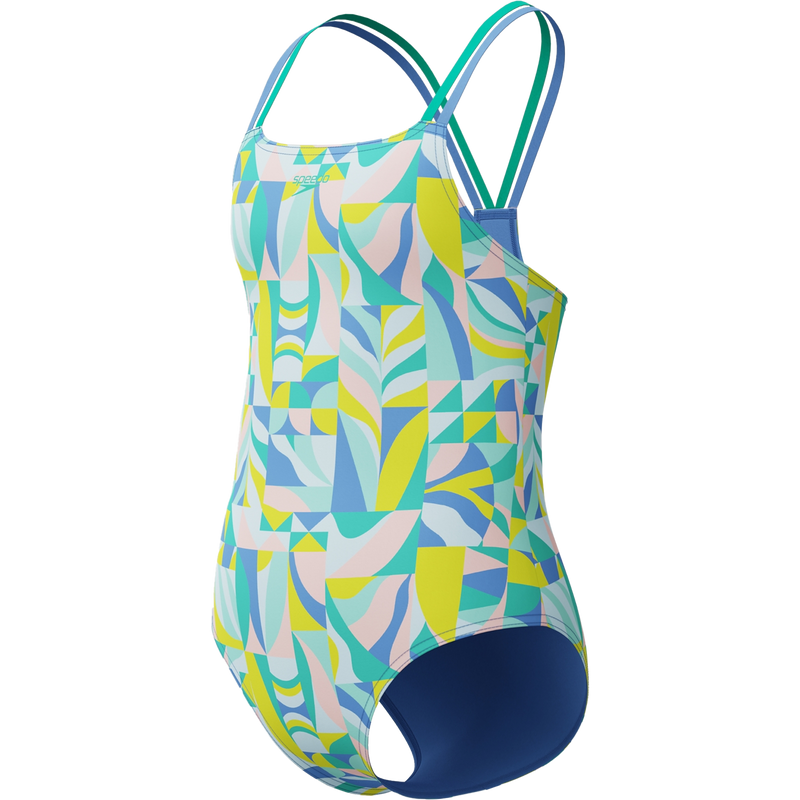 Youth Print Strappy One Piece, Speedo Youth Print Strappy One Piece 3/4 Front Left