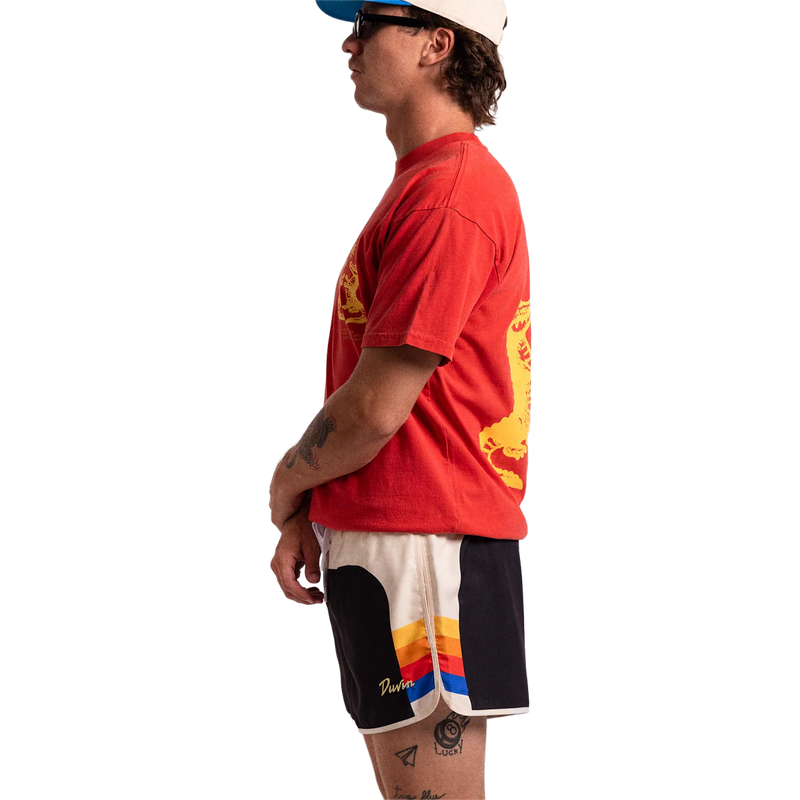 Men's Gator Tee, Duvin Design Men's Gator Tee in Red on model side view