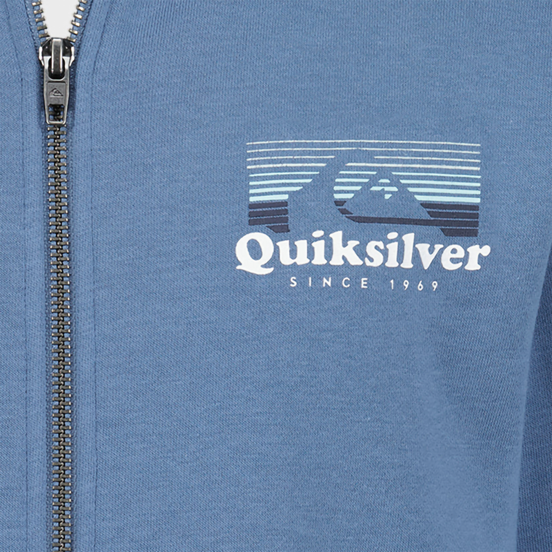Youth Phase Full Zip Hoodie, Quiksilver Youth Phase Full Zip Hoodie in 420-Quiet Harbor front logo graphic
