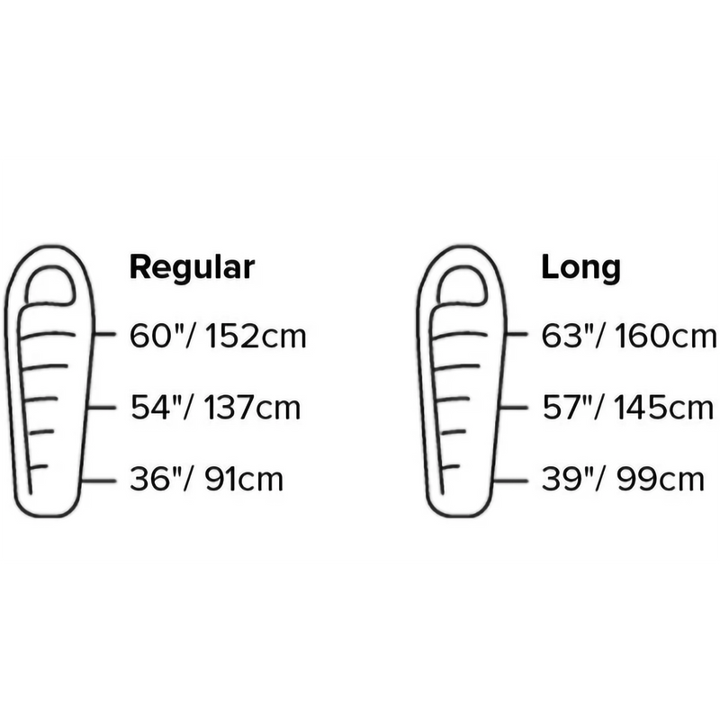 Greystone 0 Long, Big Agnes Greystone 20 Regular in Cherry Tomato/Rooibos Tea dimensions