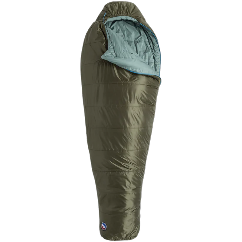 Anthracite 20 Long, Big Agnes Anthracite 20 Regular in Olive Night/Chinois Green unzipped