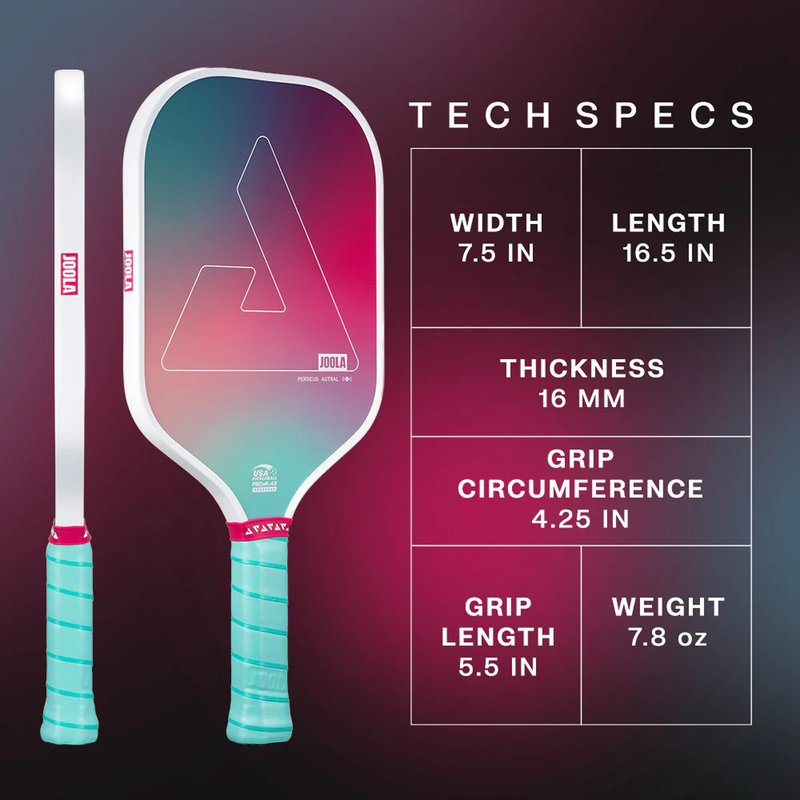 Astral Pickleball Paddle, Joola Astral Pickleball Paddle spec sheet
