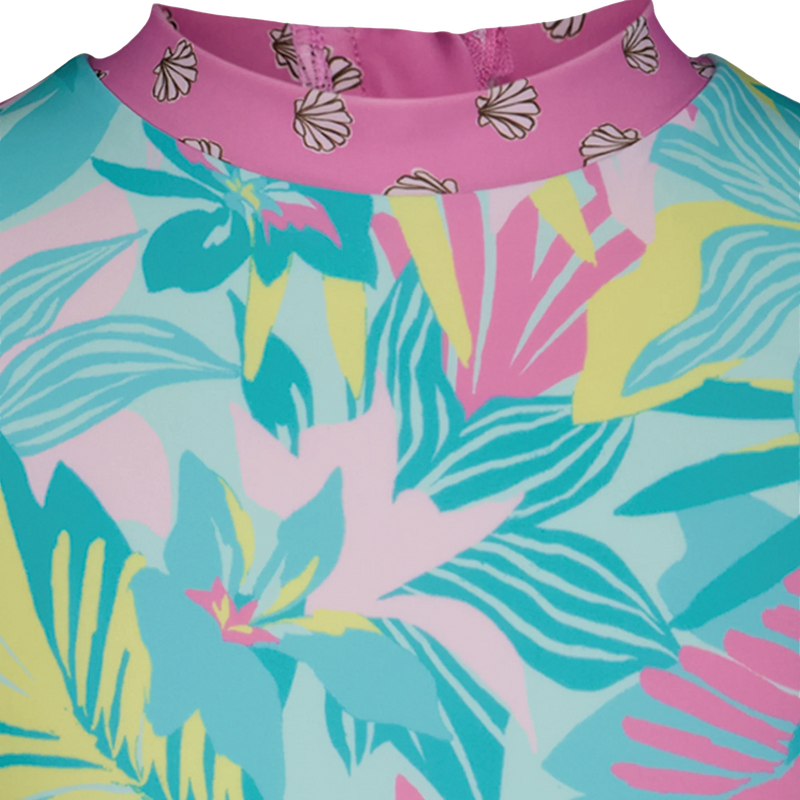 Youth Des Tropics Onesie Swimsuit, Billabong Youth Des Tropics Onesie Swimsuit Collar