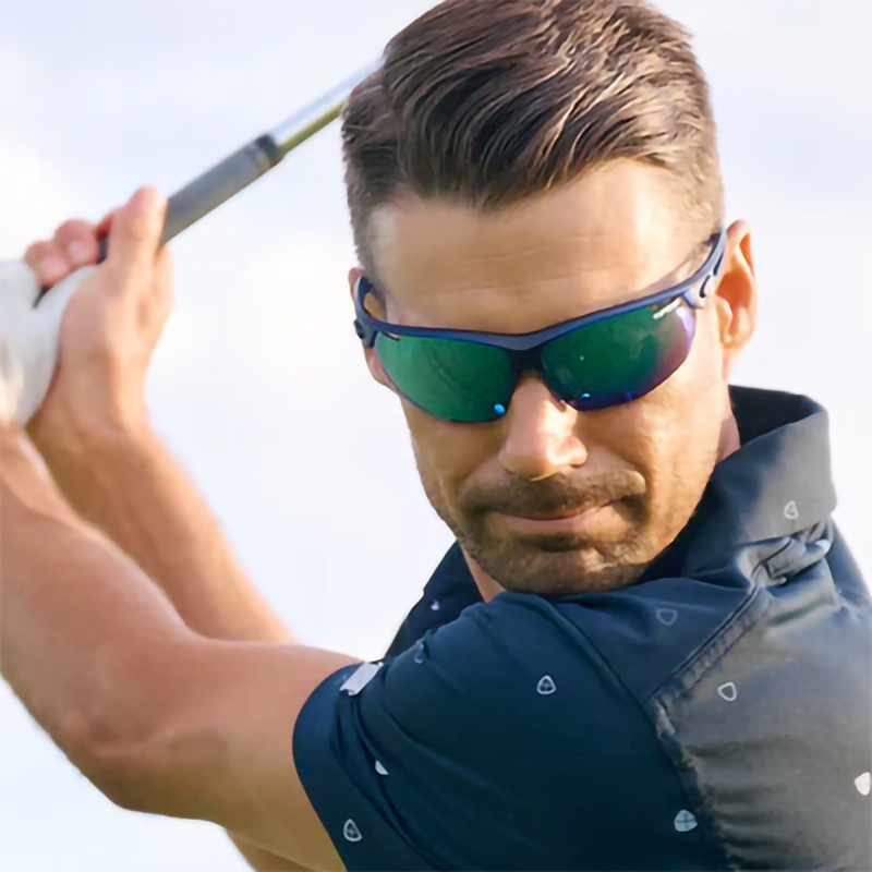Navar, Tifosi Optics Navar in Midnight Vapor + Sky Blue Mirror on model