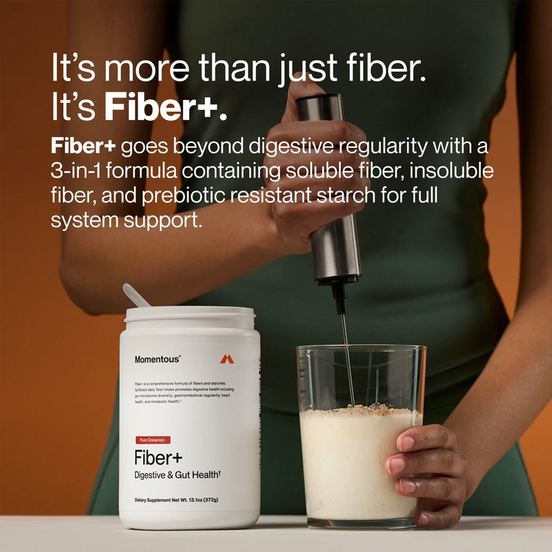 Fiber + (30 Servings), Momentous Fiber + being blended