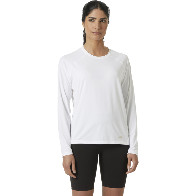 Women's Shine Solen Long Sleeve Crew, Helly Hansen Women's Shine Solen Long Sleeve Crew in 001 White front