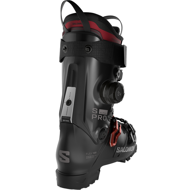 S/Pro Alpha C BOA 120, Salomon S/Pro Alpha C BOA 120 in Black/Samba Met/Dark Grey Met back right
