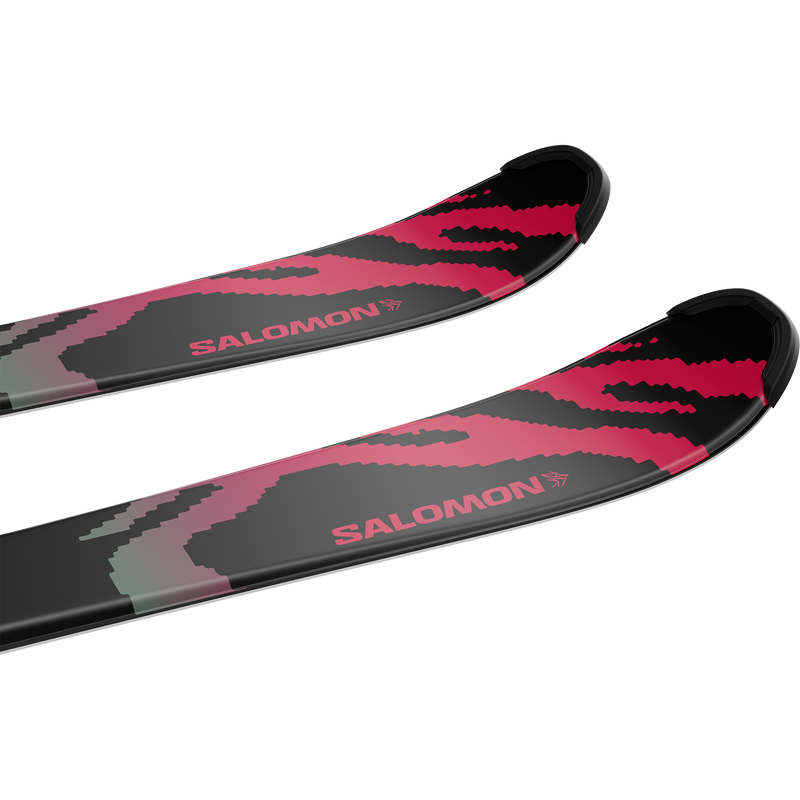 Youth QST Black M + L6, Salomon Youth QST Black M + L6 pair top tips oblique
