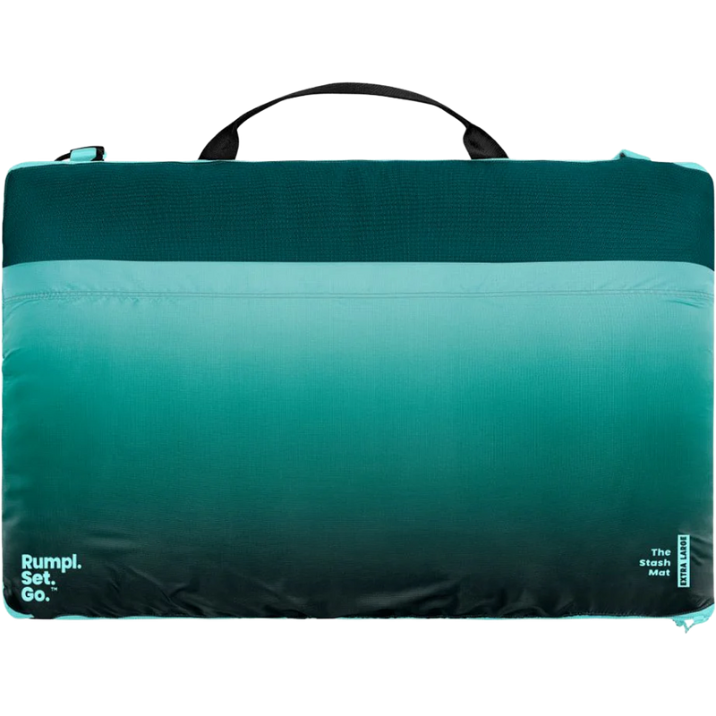 Stash Mat XL, Rumpl Stash Mat XL in Jade Fade packed up back view