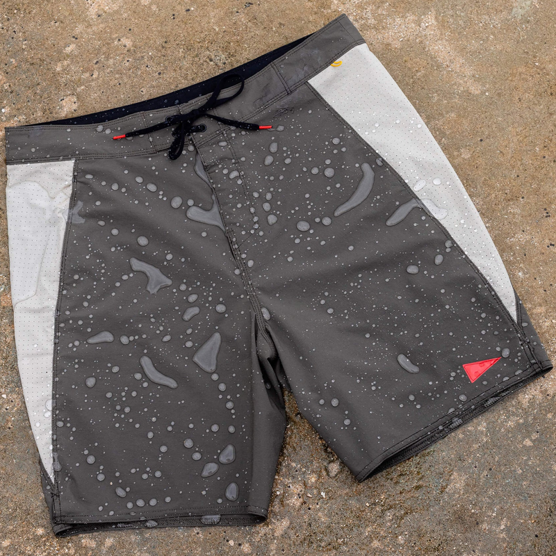 Men's Cordura Airtex Boardshort, Florence Marine Cordura Airtex Boardshort in MTN-Mountain laying flat with water