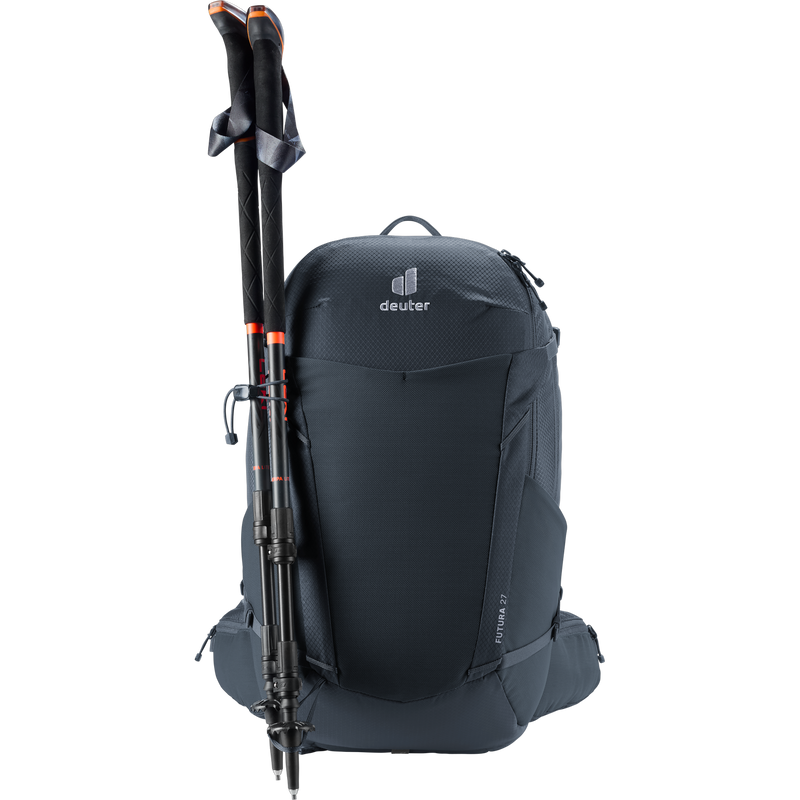 Futura 27, Deuter Futura 27 in Black with trekking poles