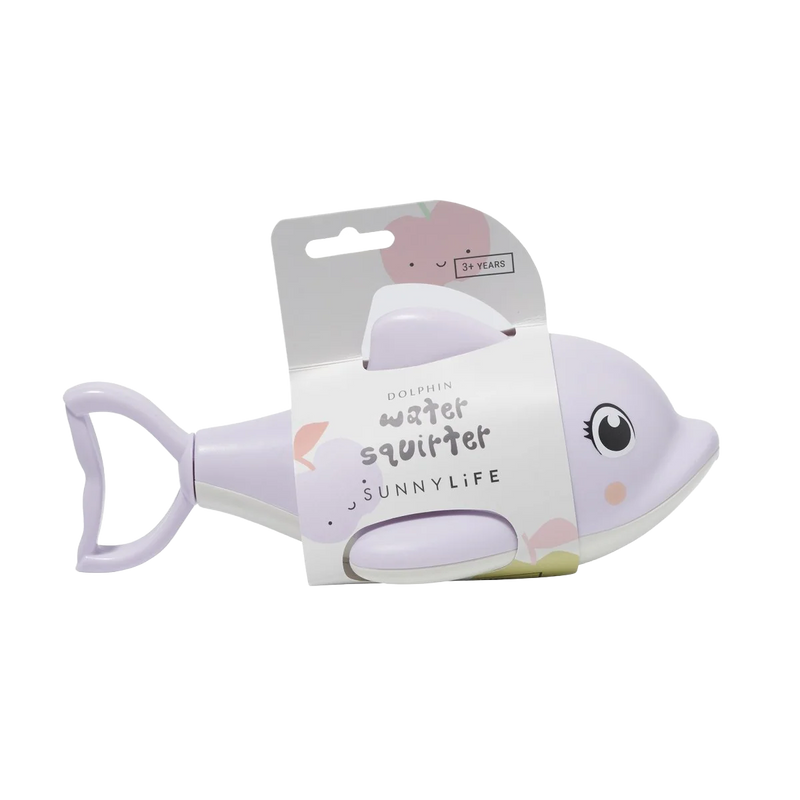 Water Squirters Dolphin, Sunnylife Water Squirters Dolphin in Pastel Lilac in package right